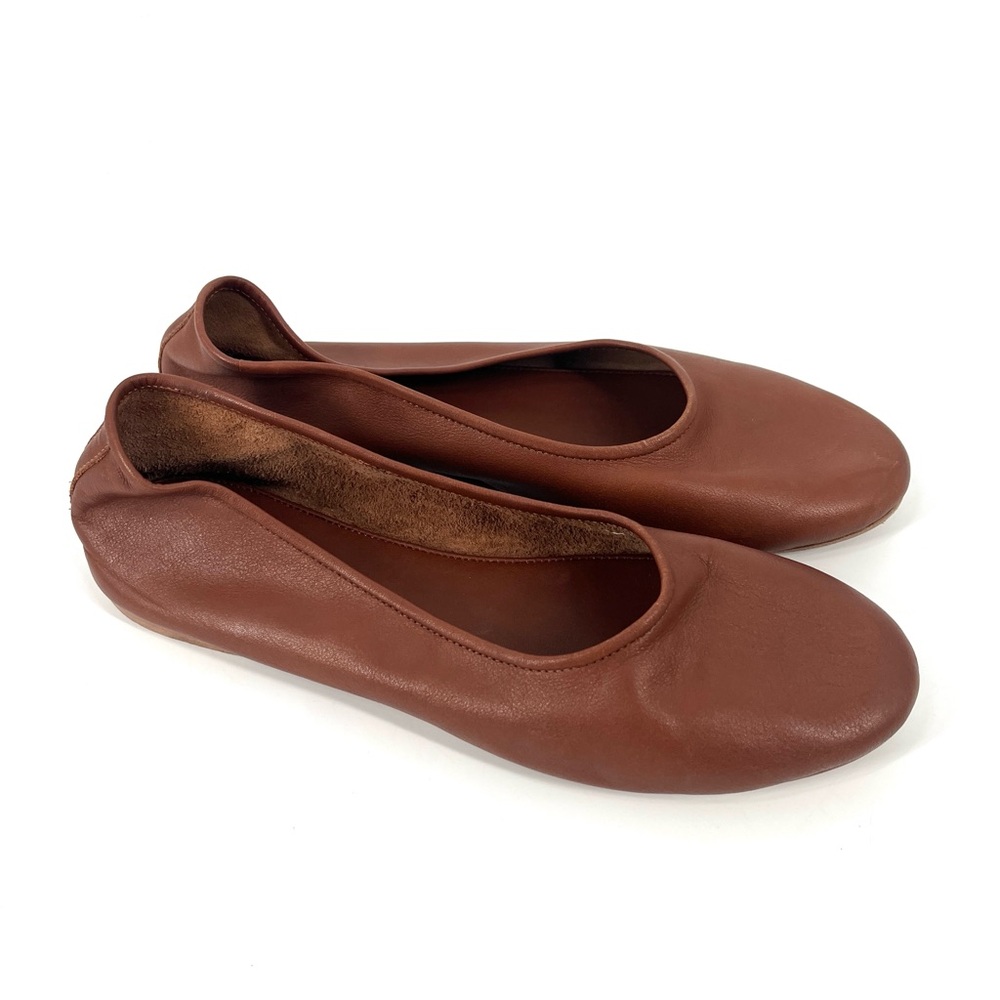Jenni Kayne Charlotte Luxury Ballet Flat in Brown Soft Leather Size 41 - Picture 2 of 12